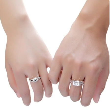Crown Couple Paired Rings