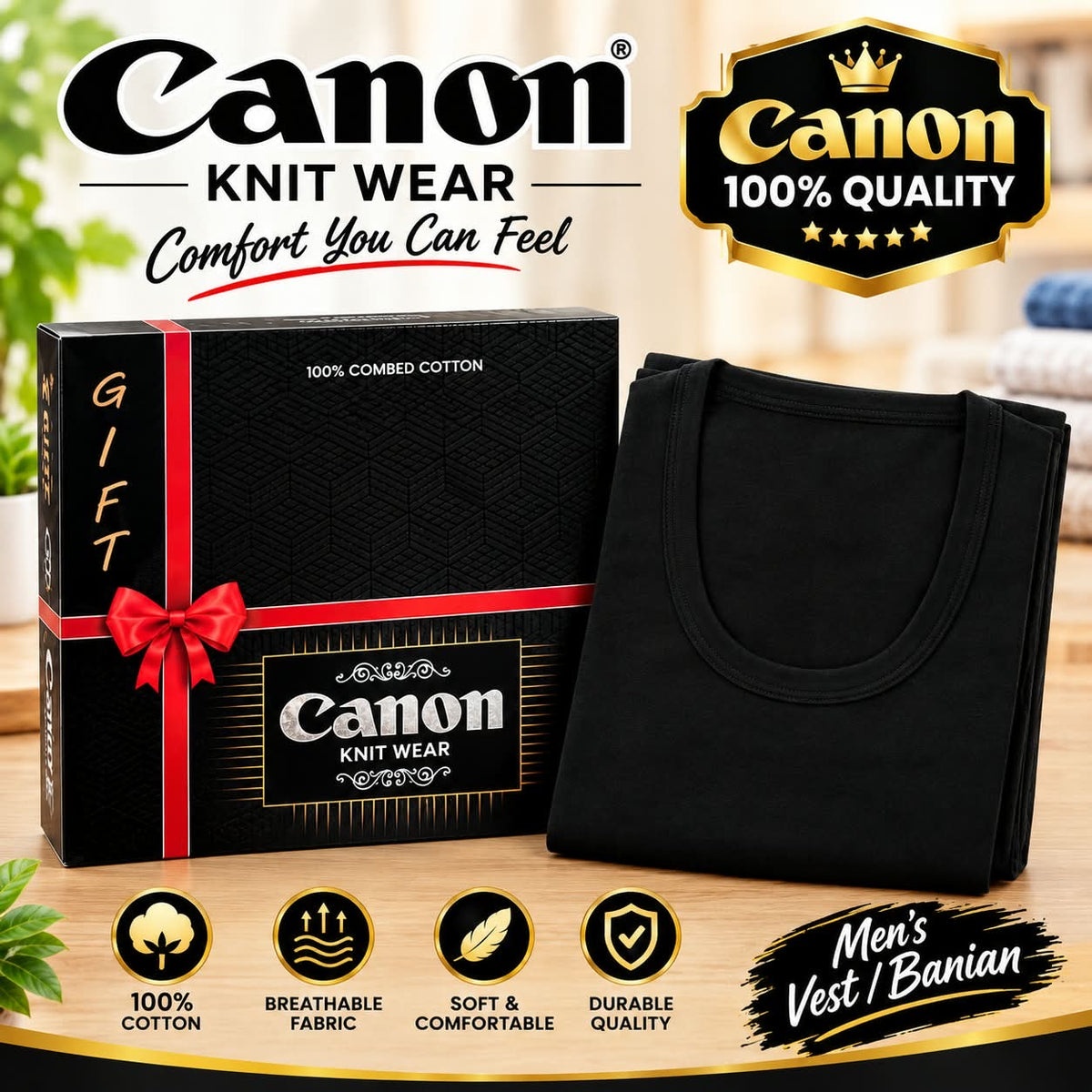 Canon Knit Wear pack off 6 Comd Cotton 100%